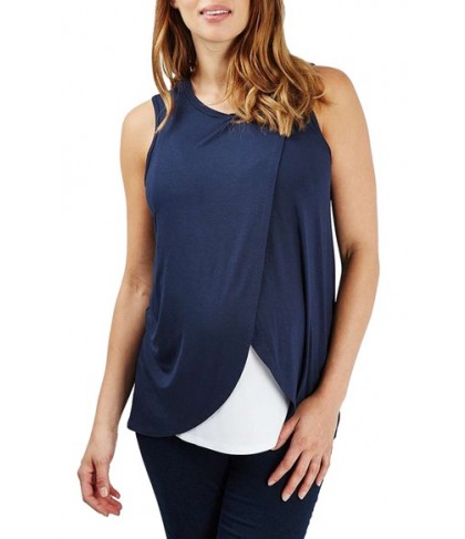 Topshop Wrap Maternity/nursing Tank - Blue