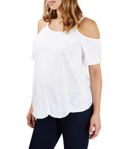 Topshop Embroidered Cold Shoulder Maternity Top