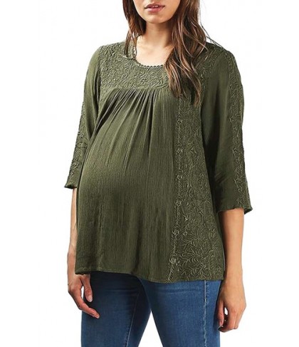Topshop Embroidered Maternity Peasant Top