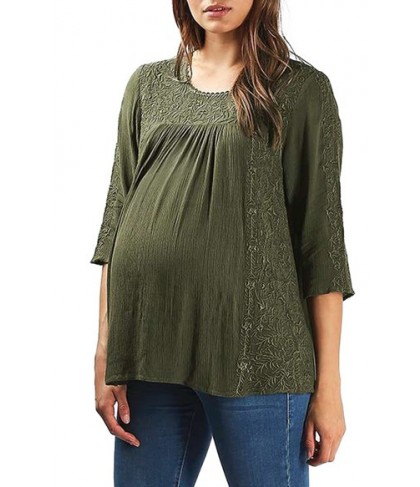 Topshop Embroidered Maternity Peasant Top