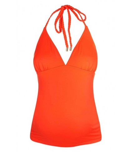 Topshop Braided Halter Maternity Tankini Top- Coral