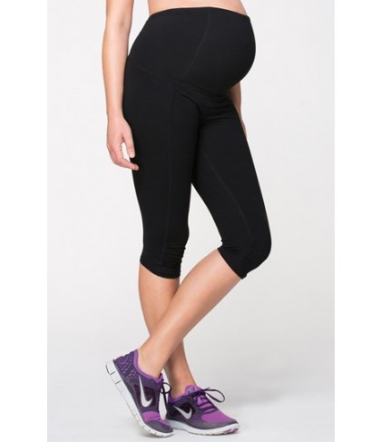 Ingrid & Isabel Knee Length Active Maternity Pants With Crossover Panel