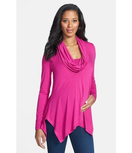 Maternal America Cowl Neck Maternity/nursing Top