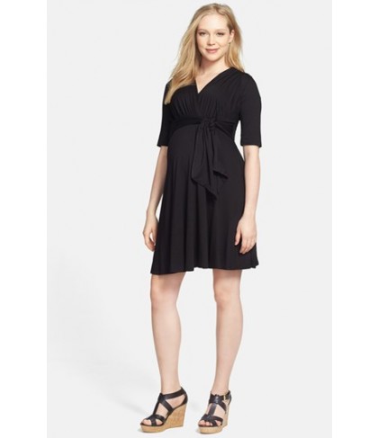 Maternal America Tie Waist Maternity Dress