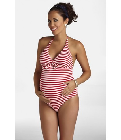 Pez D'Or Stripe One-Piece Maternity Swimsuit