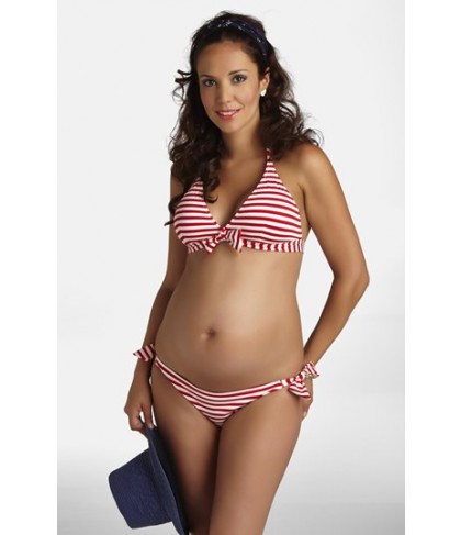 Pez D'Or Stripe Two-Piece Maternity Swimsuit