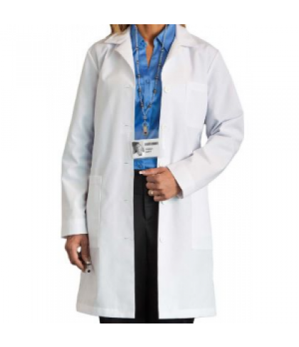 Meta 37 inch ladies long lab coat - White - 44