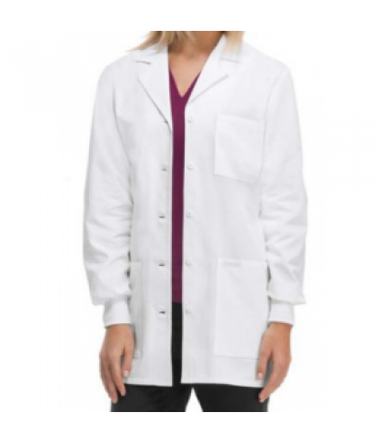 Cherokee 32 inch knit cuff lab coat with Certainty - White - M
