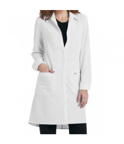 Infinity by Cherokee 40 inch button front lab coat with Certainty - White - XXS