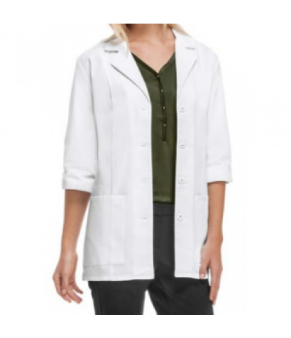 Cherokee 3/4 sleeve lab coat with Certainty - White - XS