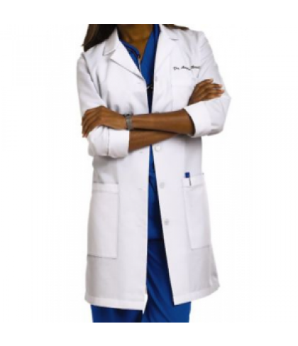 Meta long 3-pocket medical lab coat - White - M