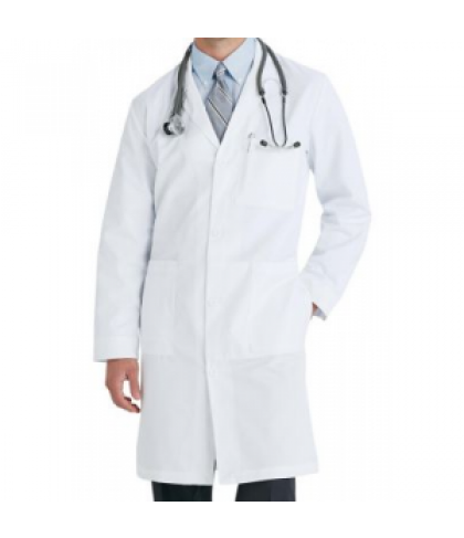 Meta men's 38 inch mid- length lab coat - White - 38