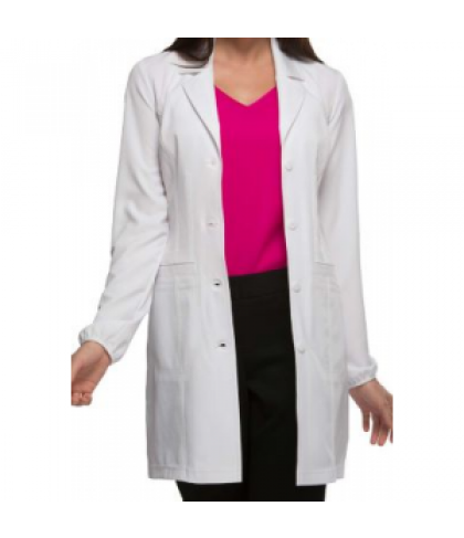 HeartSoul fine solid dobby lab coat - White - S