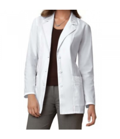 Cherokee embroidered lab coat with Certainty - White - XS