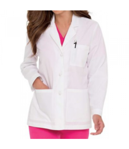 Landau French Knot womens lab coat - White - 0