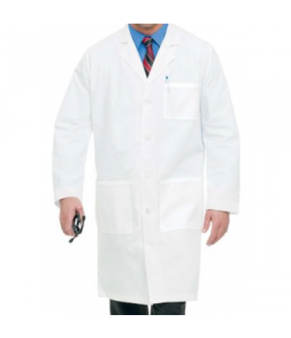 Landau mens full length lab coat - White - 32