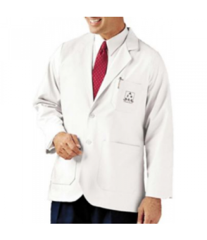 Landau mens two button lab coat - White - 46