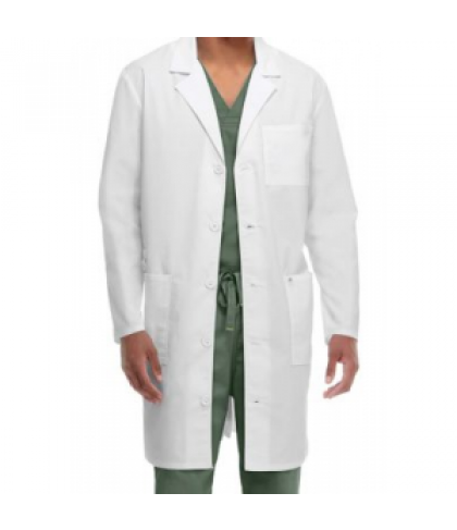 Code Happy unisex long lab coat with Certainty - White - XS