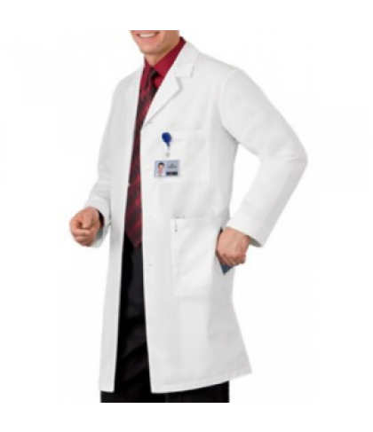 Meta mens 40 inch standard length lab coat - White - 32