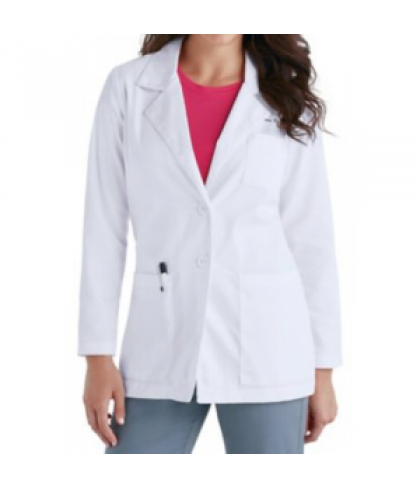 Med Couture 30 inch long back pleat lab coat - White - XS