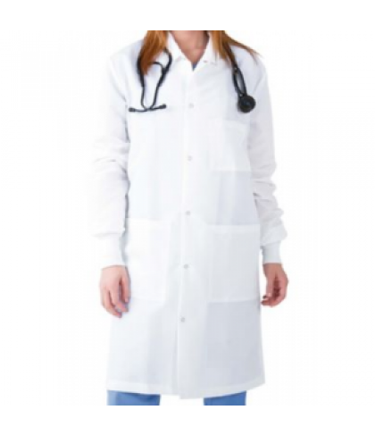 Landau uniforms unisex mid length barrier lab coat - White - S