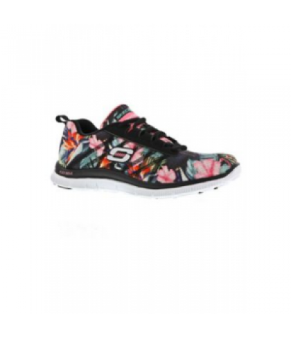 Skechers Flex Appeal Floral Bloom athletic shoe - black floral - 75