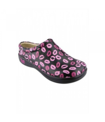 Alegria Kayla Pro Black Multi Lips nursing clog - Black Multi Lips - 36