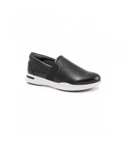 Greys Anatomy by Softwalk Vantage black tumbled leather slip-on shoe - Black Tumbled - 9