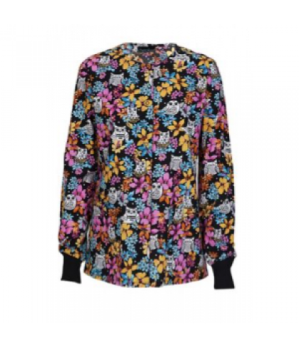 Cherokee Fine Feathered Friends print scrub jacket - Fine Feathered Friends - XS