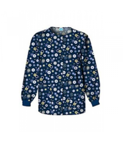 Cherokee Scrub HQ Dots Wonderful print scrub jacket - Dots Wonderful - 2X