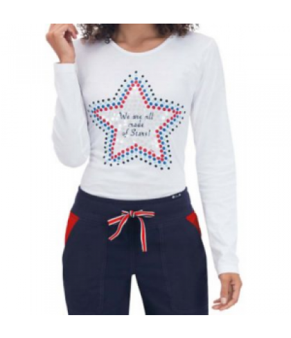 Koi Tessa Star underscrub tee - Star White - S