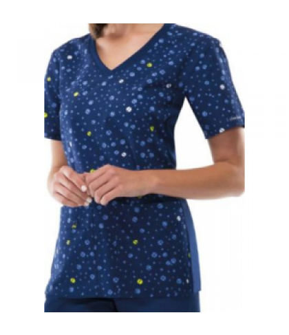 Cherokee Flexibles I Dot About It print scrub top - I Dot About It - XL