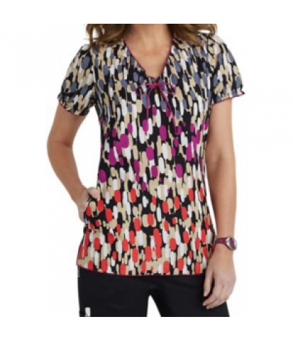 Beyond Scrubs Strokes of Genius keyhole print scrub top - Stroke of Genius - XS