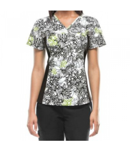 Cherokee Flexibles Floral & Hardy print scrub top - Floral and Hardy - XS