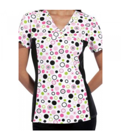 Cherokee Flexibles Polka Dots print scrub top - Polka Dots - 5X