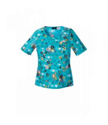 Cherokee Keep Clean print scrub top - Keep Clean - M