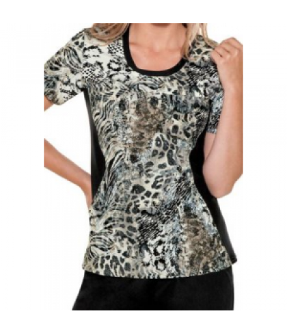 Cherokee Flexibles On The Prowl print scrub top - On The Prowl - XS