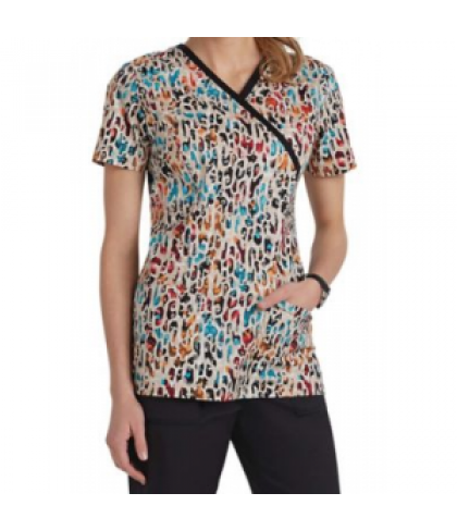 Cherokee Runway Wild Ways print scrub top - Wild Ways - 3X