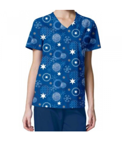 Zoe + Chloe You're a Shining Star Royal print scrub top - Youre a Shining Star Royal - L