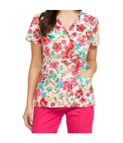 Peaches Suzie Blossom Pop print scrub top - Blossom Pop - M