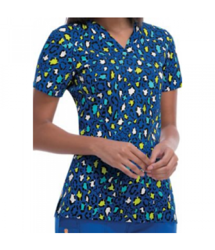 Code Happy Purrfectly Happy print scrub top with Certainty - Purrfectly Happy - S