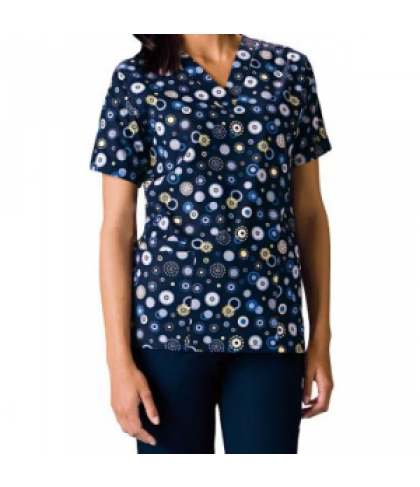 Cherokee Scrub HQ Dots Wonderful print scrub top - Dots Wonderful - S