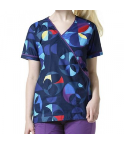 WonderFlex For Wheel crossover print scrub top - For Wheel - XXS