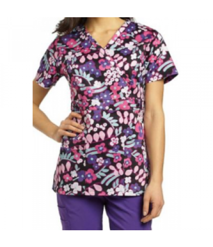 White Cross Bethany Empire waist print scrub top - Bethany - 3X