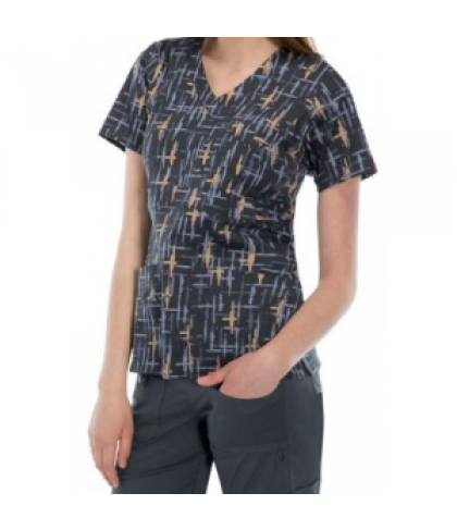 Dickies Gen Flex Cross the Line print scrub top - Cross The Line - M