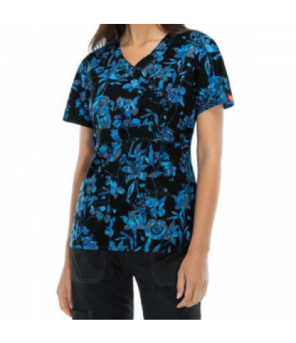 Dickies Gen Flex Twilight Blooms print scrub top - Twilight Blooms - M