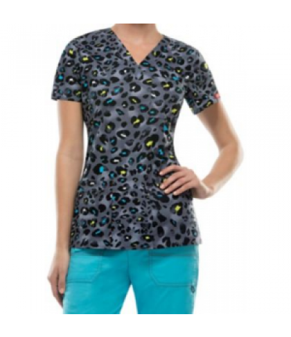 Dickies Gen Flex Here and Meow print scrub top - Here and Meow - 3X