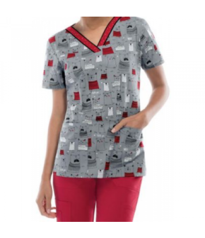 Dickies EDS Bone Appetit print scrub top - Bone Appetit - L