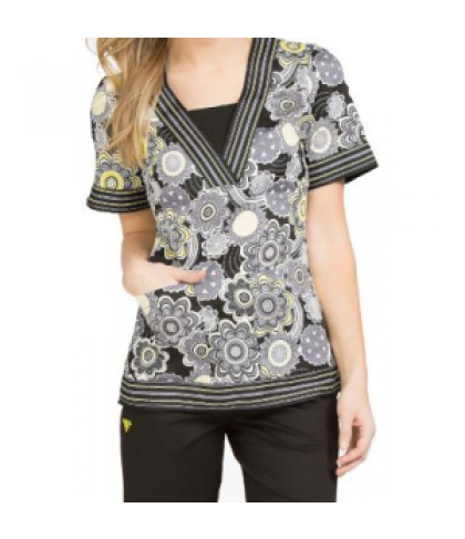 Med Couture Spiraling Rays print scrub top - Spiraling Rays - M