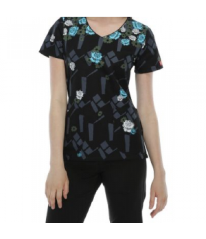 Dickies Xtreme Stretch That's Bouquet By Me print scrub top - Thats Bouquet By Me - XL